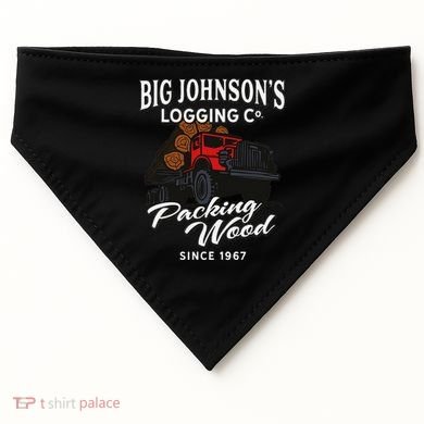 Big JohnsonS Logging Co. Packing Wood Funny Logger USA-Made Doggie Bandana