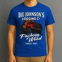 Big JohnsonS Logging Co. Packing Wood Funny Logger T-Shirt thumb 3