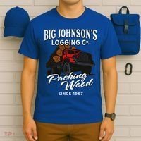 Big JohnsonS Logging Co. Packing Wood Funny Logger T-Shirt thumb 6