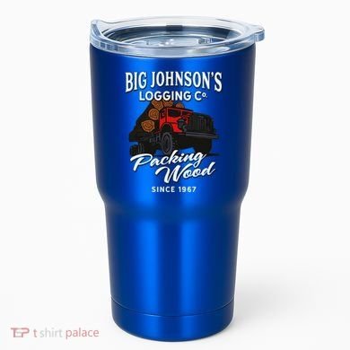 Big JohnsonS Logging Co. Packing Wood Funny Logger Tumbler