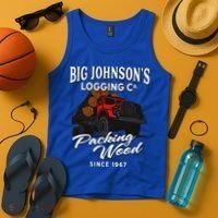 Big JohnsonS Logging Co. Packing Wood Funny Logger Tank Top thumb 4