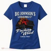 Big JohnsonS Logging Co. Packing Wood Funny Logger Women's T-Shirt thumb 0