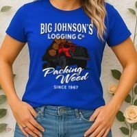 Big JohnsonS Logging Co. Packing Wood Funny Logger Women's T-Shirt thumb 2