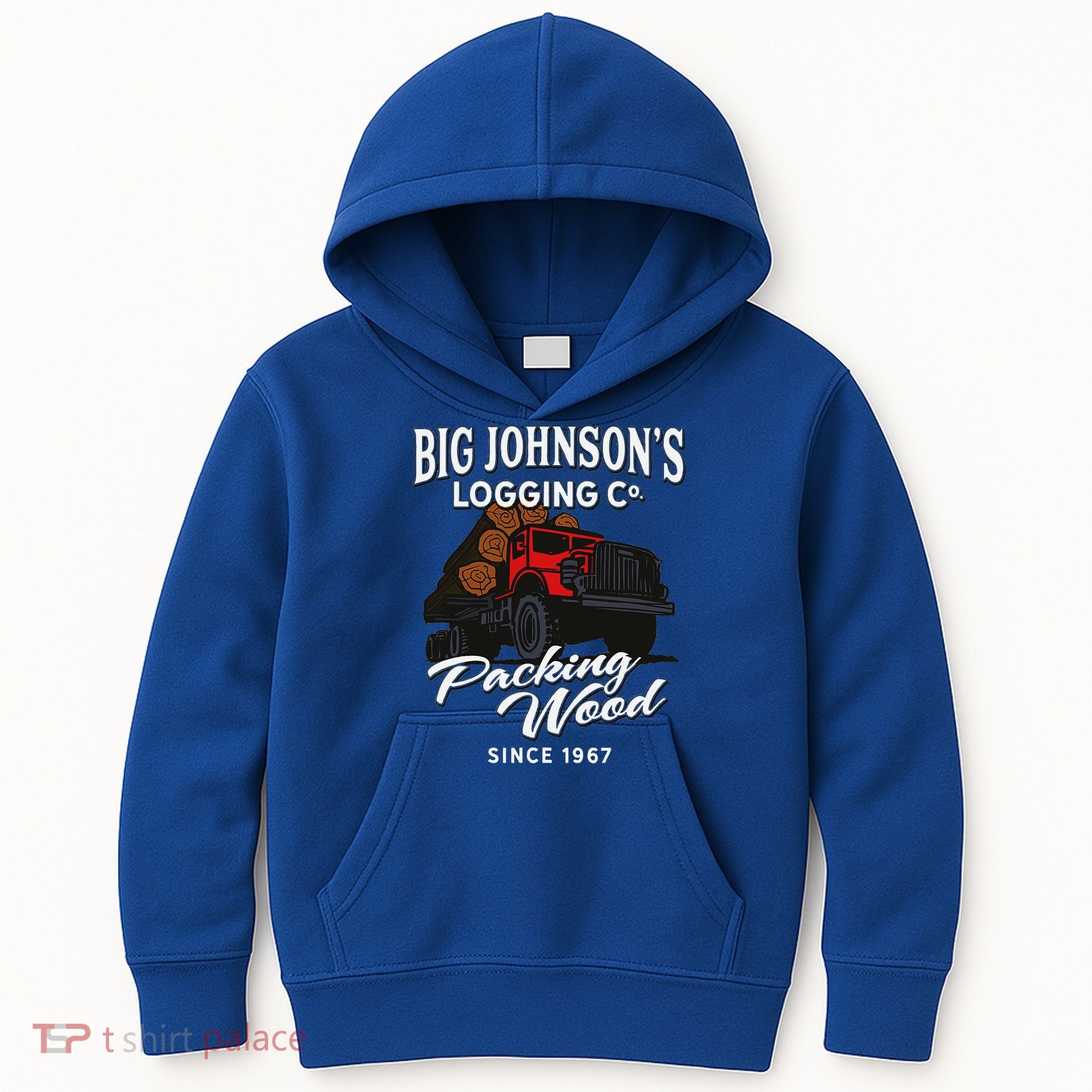 Big JohnsonS Logging Co. Packing Wood Funny Logger Kids Hoodie