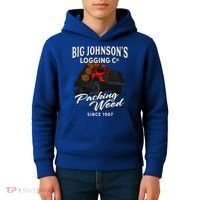 Big JohnsonS Logging Co. Packing Wood Funny Logger Kids Hoodie thumb 4