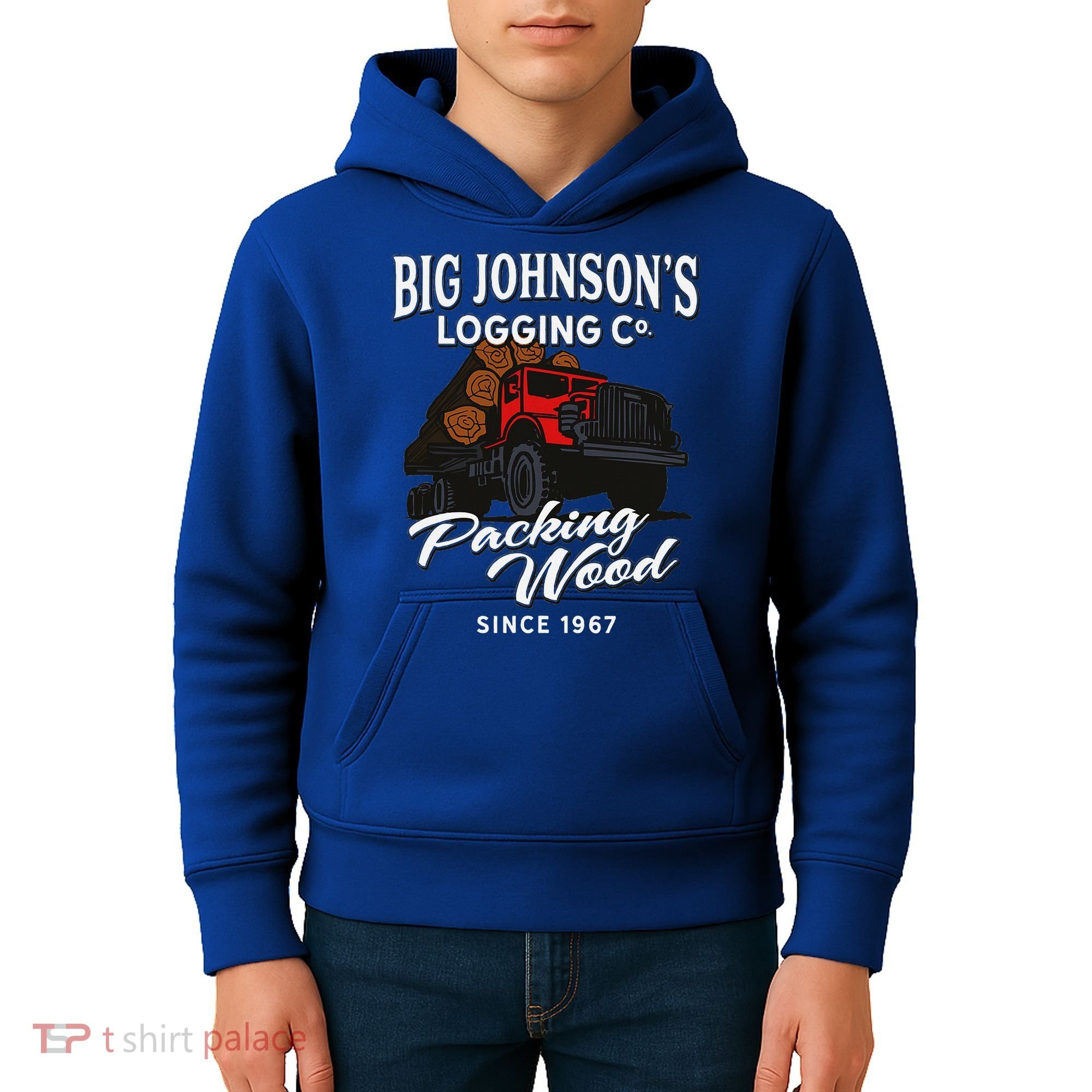 Big JohnsonS Logging Co. Packing Wood Funny Logger Kids Hoodie