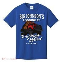 Big JohnsonS Logging Co. Packing Wood Funny Logger Kids T-Shirt thumb 0
