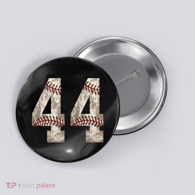 Baseball Jersey Number 44 Outfit Distressed Ball Design Button