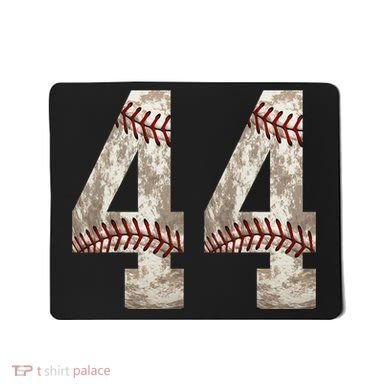 Baseball Jersey Number 44 Outfit Distressed Ball Design Mousepad