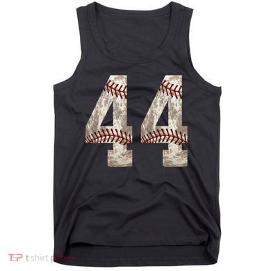Baseball Jersey Number 44 Outfit Distressed Ball Design Tank Top