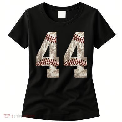 Baseball Jersey Number 44 Outfit Distressed Ball Design Women's T-Shirt