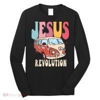 Boho Jesus Revolution, Christian Faith Based Jesus Costume Long Sleeve Shirt thumb 0