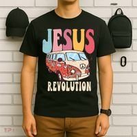 Boho Jesus Revolution, Christian Faith Based Jesus Costume T-Shirt thumb 6