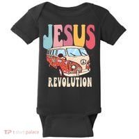 Boho Jesus Revolution, Christian Faith Based Jesus Costume Baby Bodysuit thumb 0