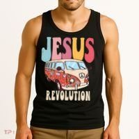 Boho Jesus Revolution, Christian Faith Based Jesus Costume Tank Top thumb 3