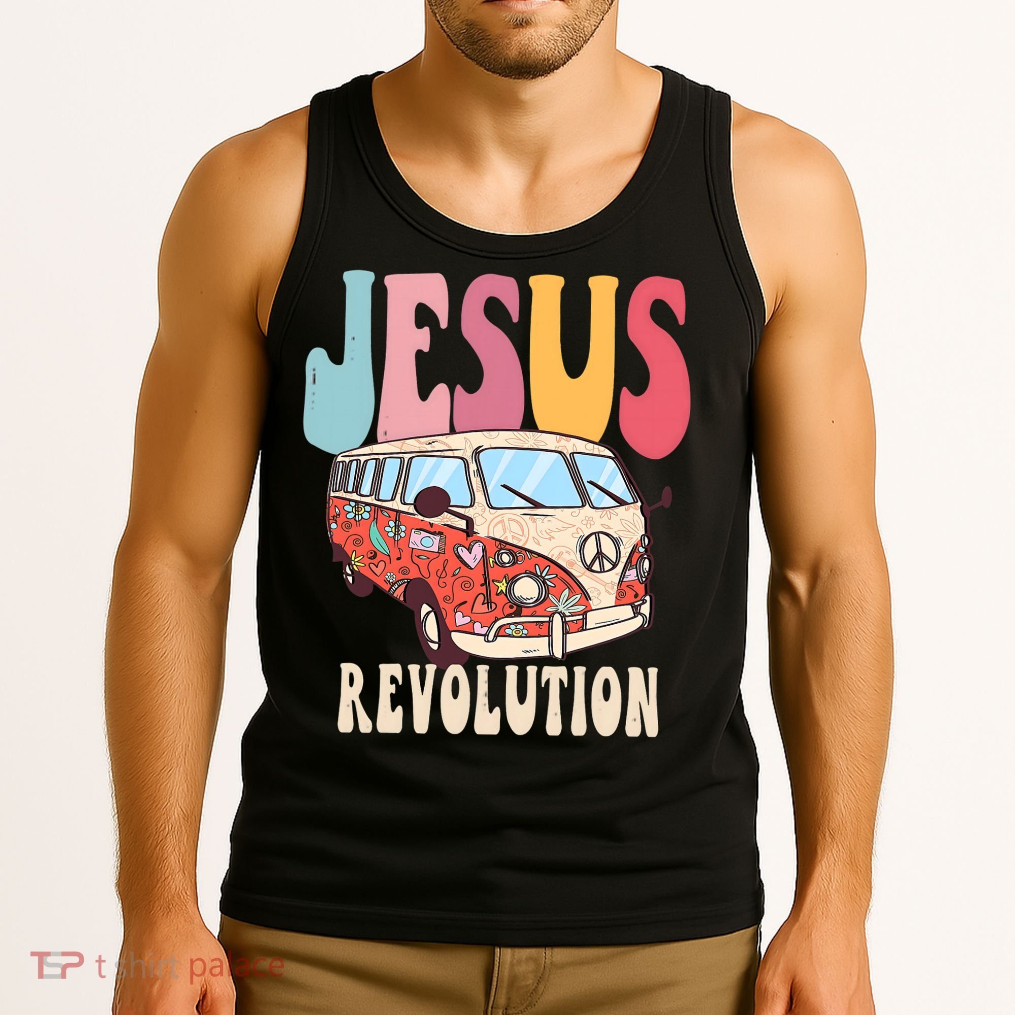 Boho Jesus Revolution, Christian Faith Based Jesus Costume Tank Top