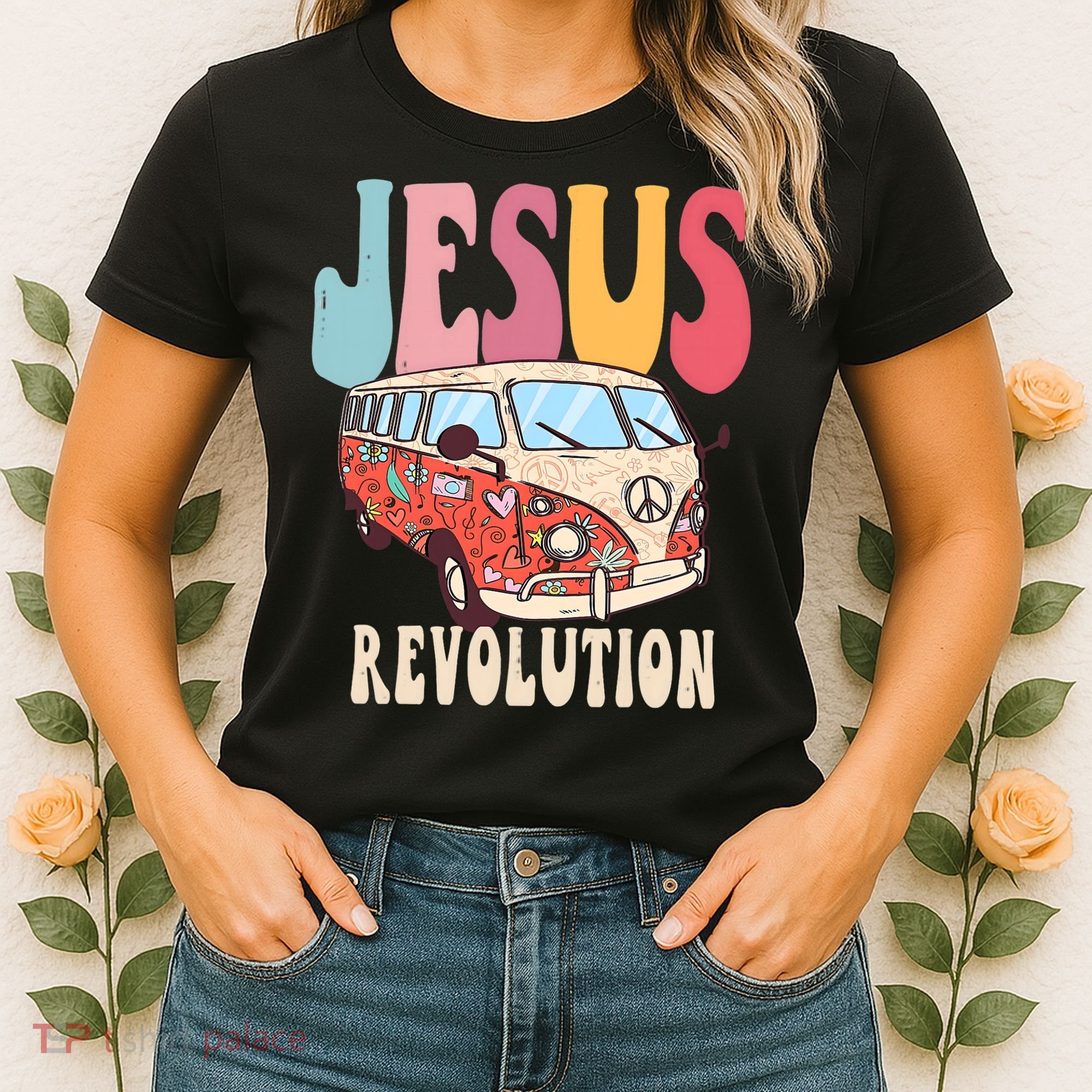 Boho Jesus Revolution, Christian Faith Based Jesus Costume Women's T-Shirt