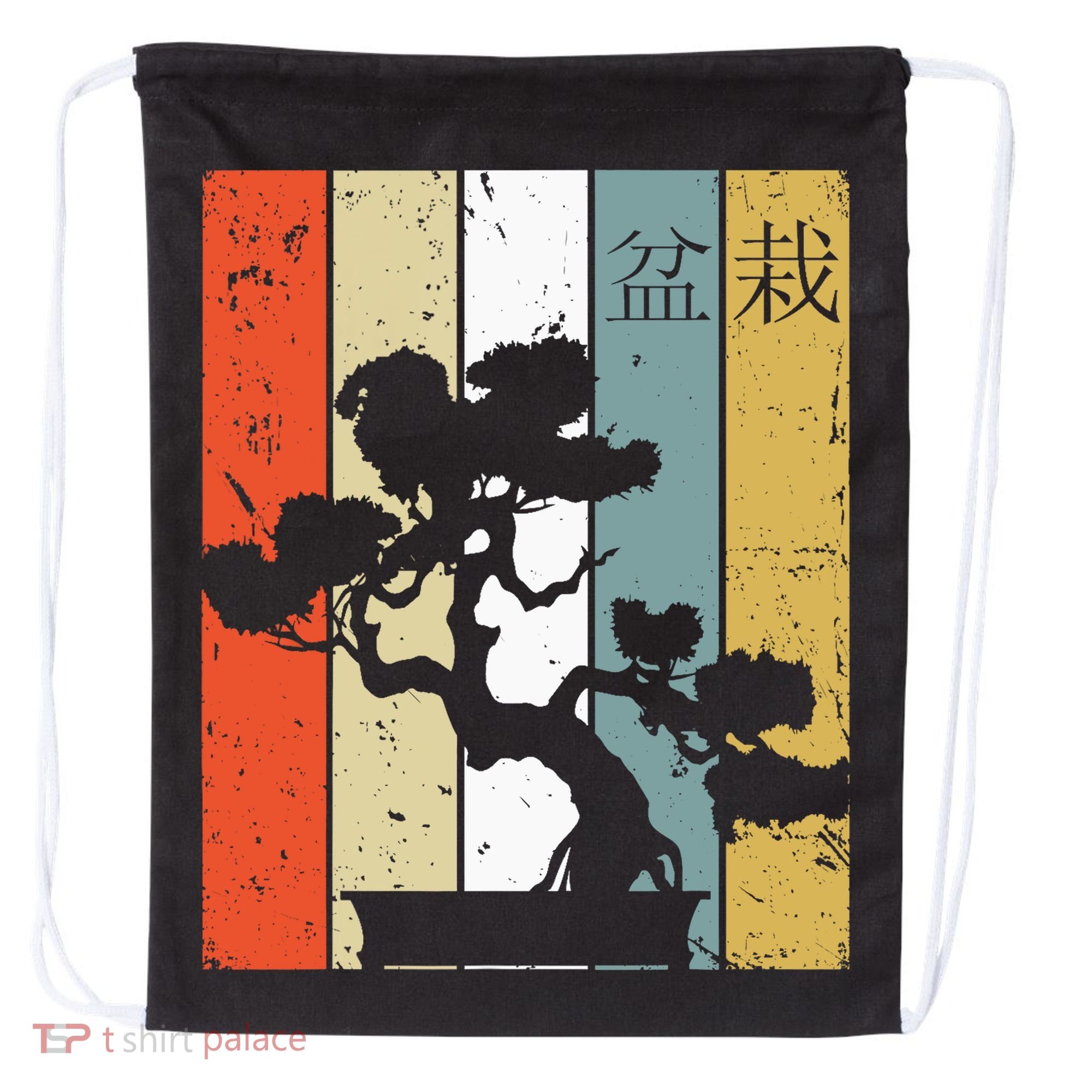 Bonsai Japanese Retro Bonsai Tree Drawstring Bag