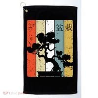 Bonsai Japanese Retro Bonsai Tree Golf Towel thumb 0