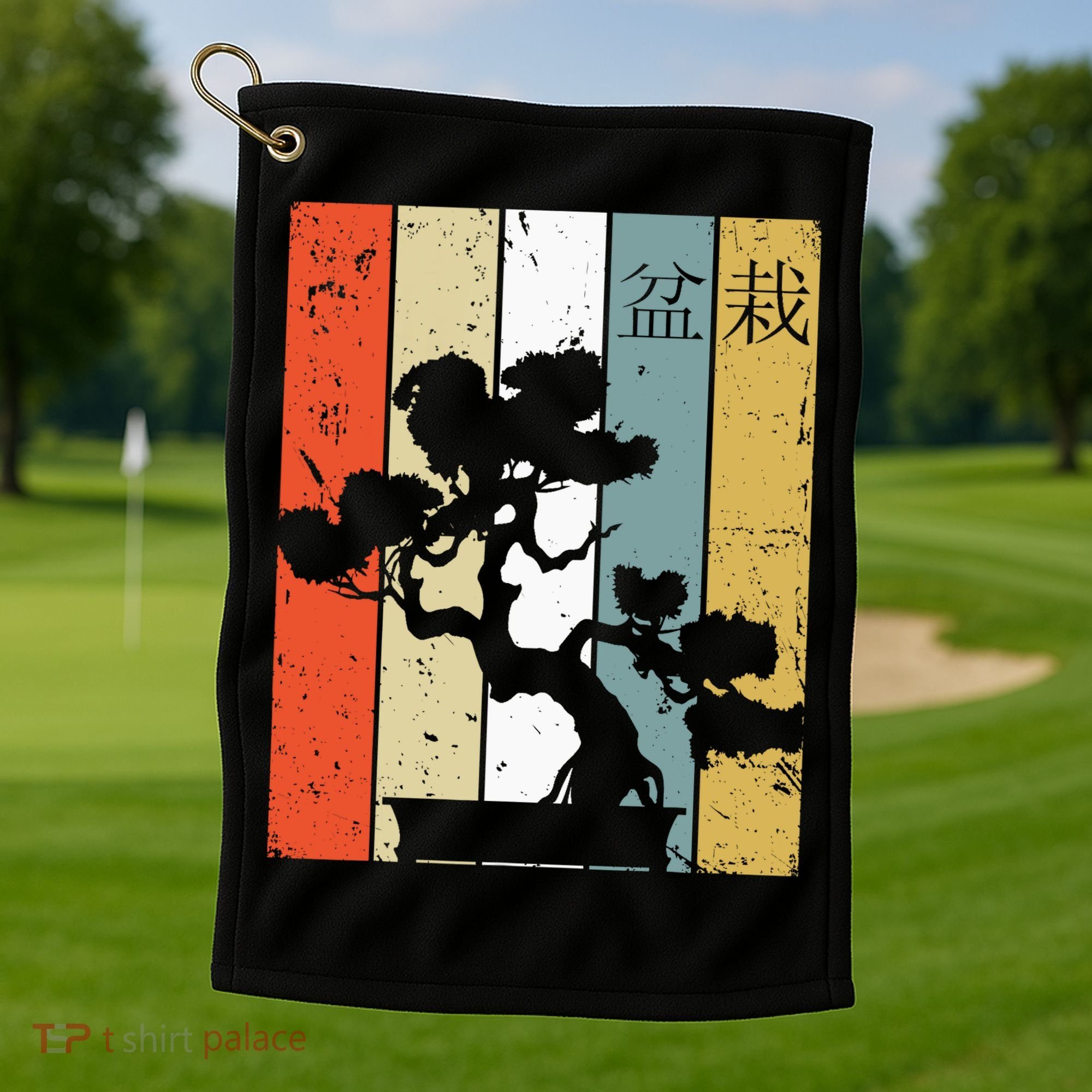 Bonsai Japanese Retro Bonsai Tree Golf Towel