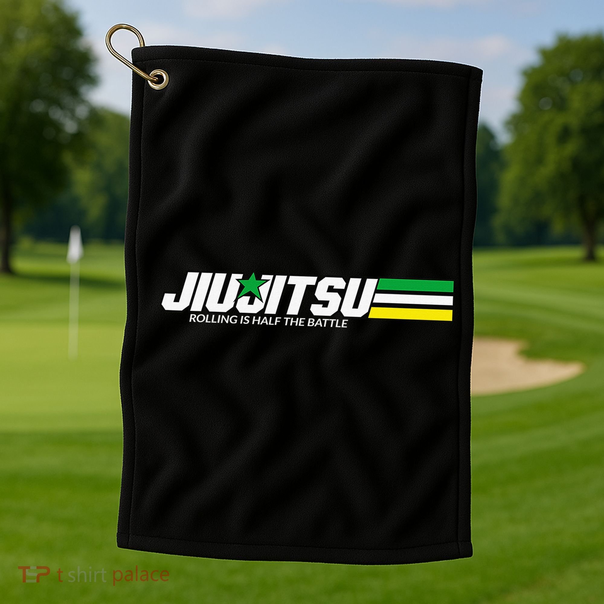 BJJ Jiu-Jitsu Rolling is Half the Battle funny Judo Golf Towel