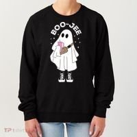 Boo Jee Spooky Season Cute Ghost Halloween Costume Boujee Women's Sweatshirt thumb 0