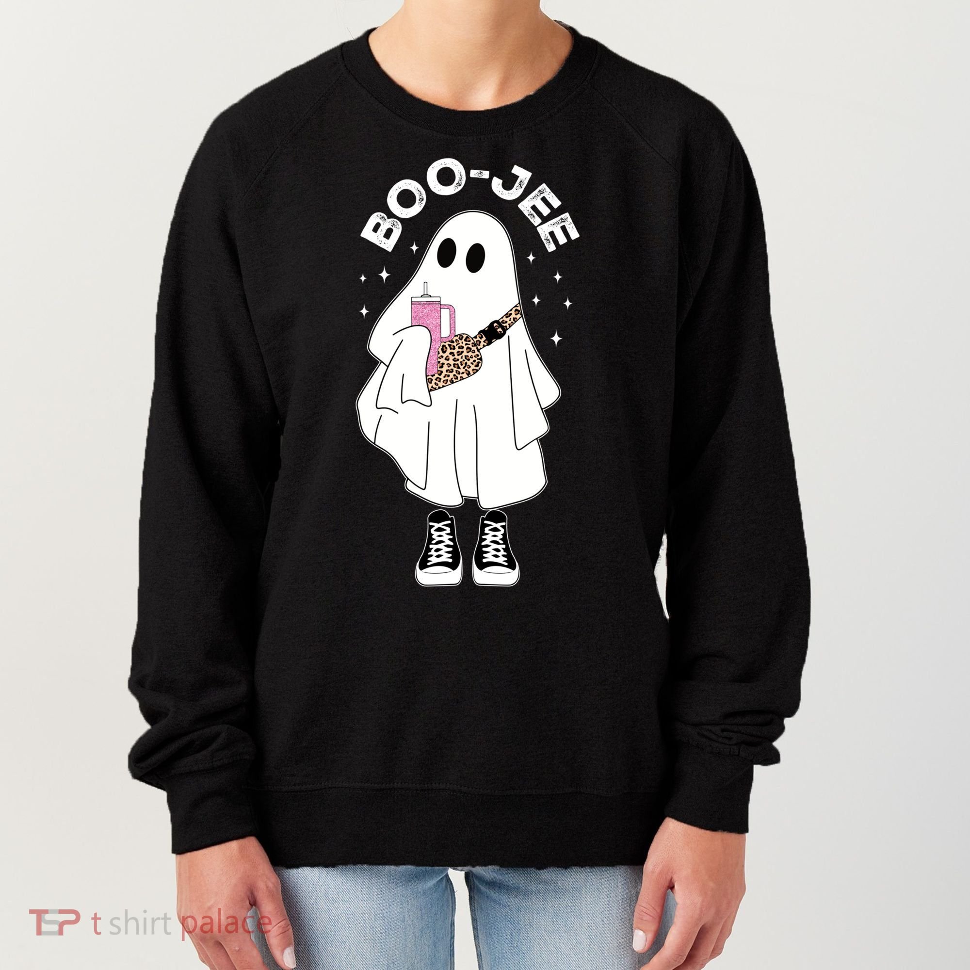 Boo Jee Spooky Season Cute Ghost Halloween Costume Boujee Women's Sweatshirt