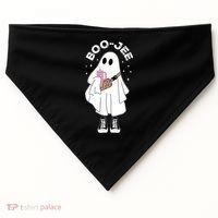 Boo Jee Spooky Season Cute Ghost Halloween Costume Boujee USA-Made Doggie Bandana thumb 0