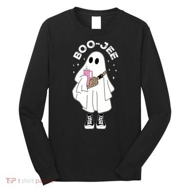 Boo Jee Spooky Season Cute Ghost Halloween Costume Boujee Long Sleeve Shirt