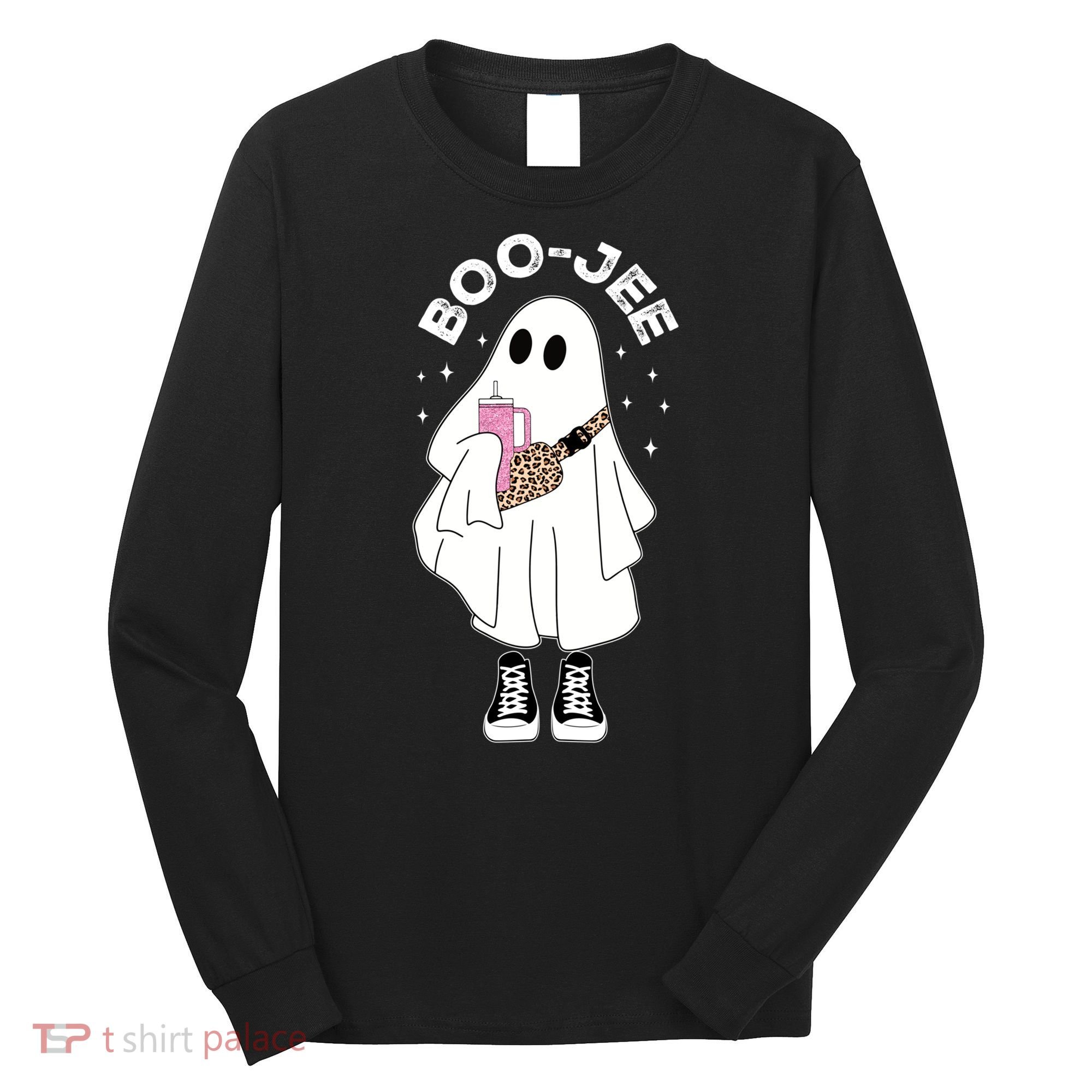 Boo Jee Spooky Season Cute Ghost Halloween Costume Boujee Long Sleeve Shirt