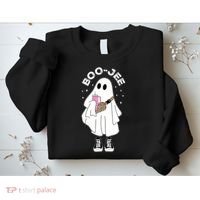Boo Jee Spooky Season Cute Ghost Halloween Costume Boujee Sweatshirt thumb 2