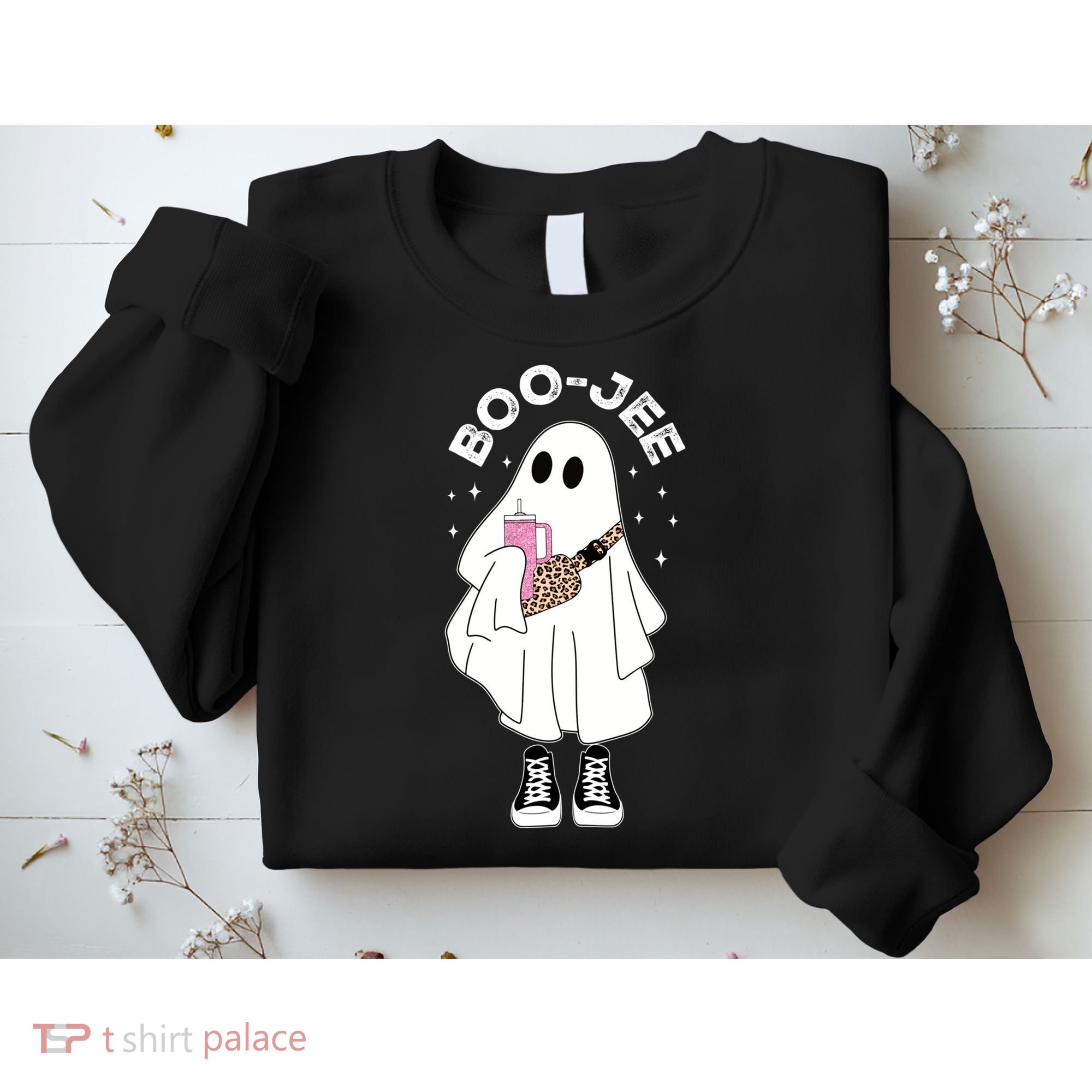 Boo Jee Spooky Season Cute Ghost Halloween Costume Boujee Sweatshirt