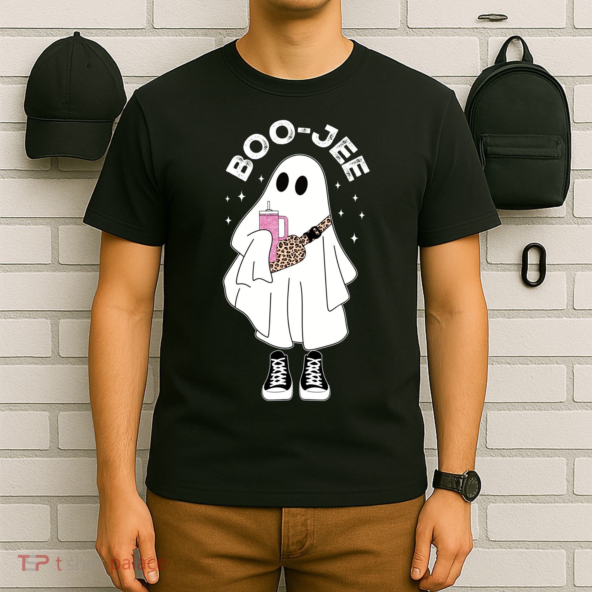 Boo Jee Spooky Season Cute Ghost Halloween Costume Boujee T-Shirt