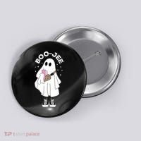 Boo Jee Spooky Season Cute Ghost Halloween Costume Boujee Button thumb 0