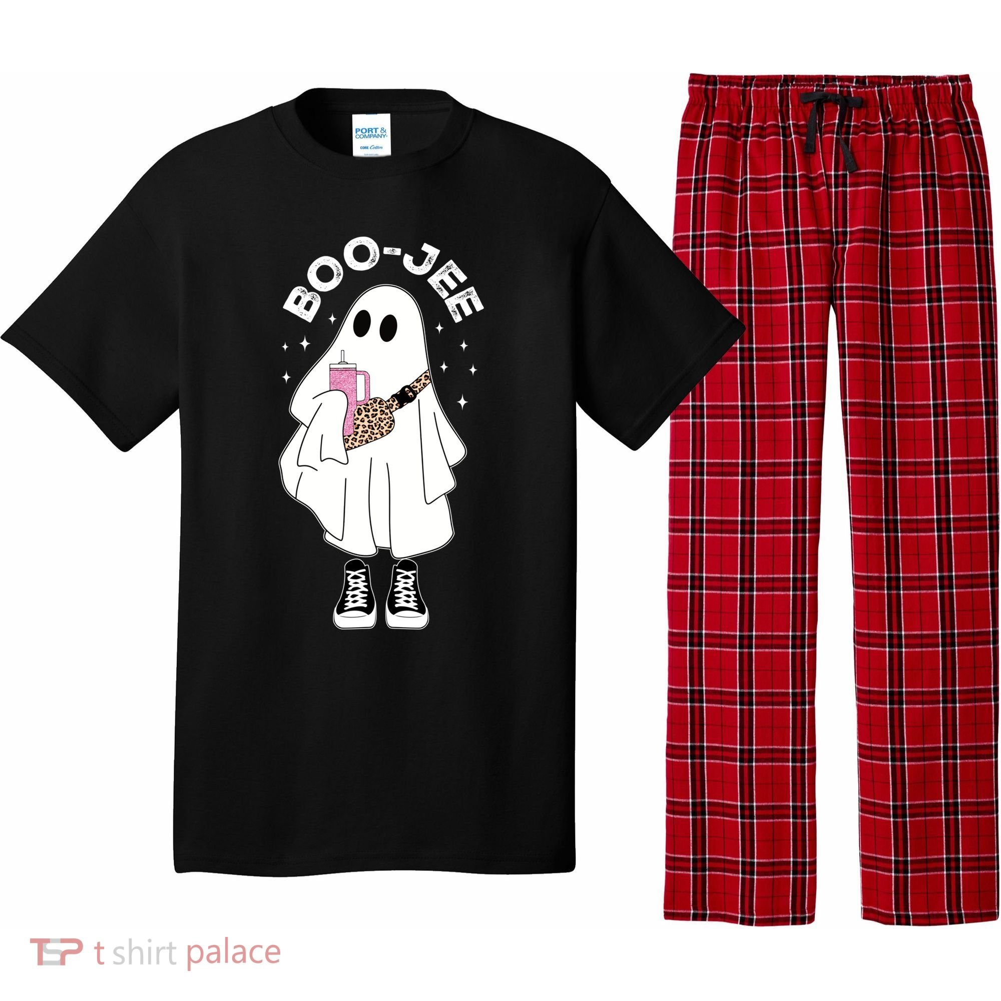Boo Jee Spooky Season Cute Ghost Halloween Costume Boujee Pajama Set