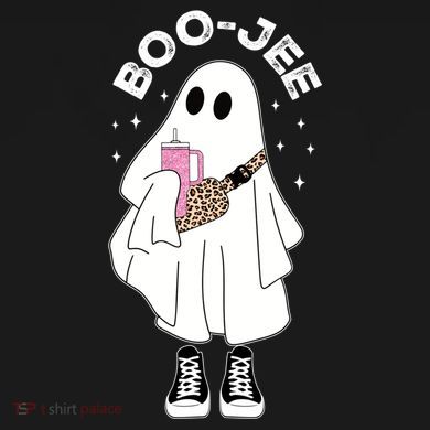 Boo Jee Spooky Season Cute Ghost Halloween Costume Boujee Flat Bill Trucker Hat