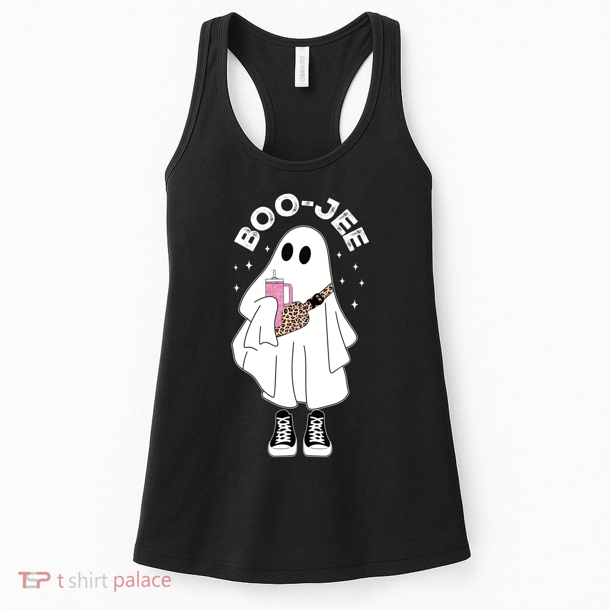 Boo Jee Spooky Season Cute Ghost Halloween Costume Boujee Women's Tank Top