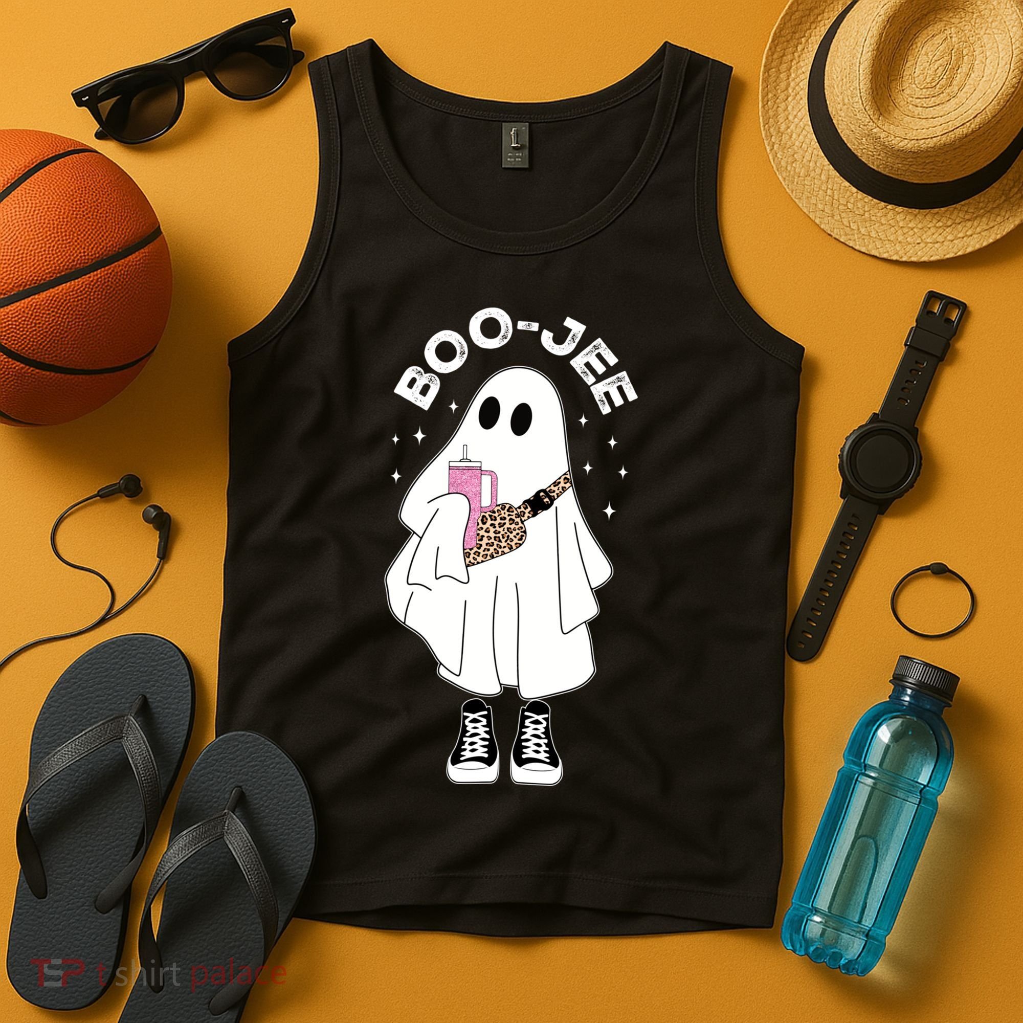 Boo Jee Spooky Season Cute Ghost Halloween Costume Boujee Tank Top