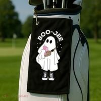 Boo Jee Spooky Season Cute Ghost Halloween Costume Boujee Golf Towel thumb 2