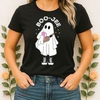 Boo Jee Spooky Season Cute Ghost Halloween Costume Boujee Women's T-Shirt thumb 2