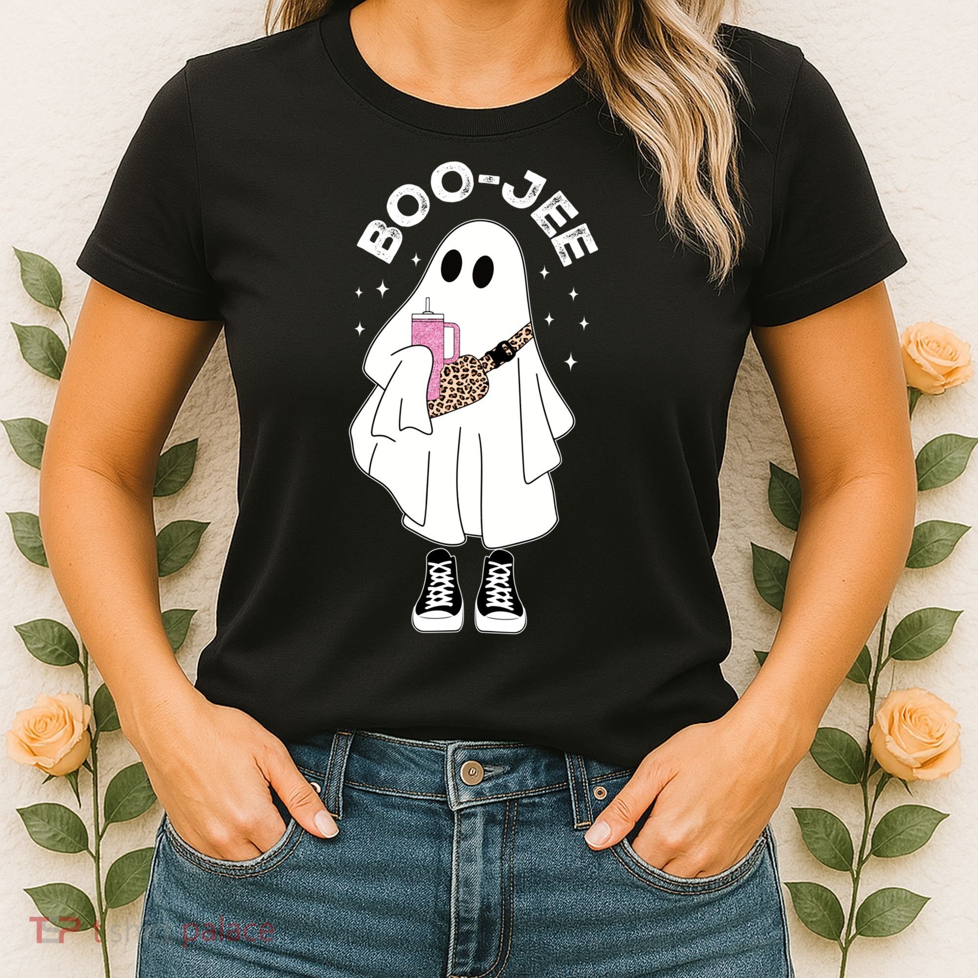 Boo Jee Spooky Season Cute Ghost Halloween Costume Boujee Women's T-Shirt