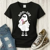 Boo Jee Spooky Season Cute Ghost Halloween Costume Boujee Women's T-Shirt thumb 3
