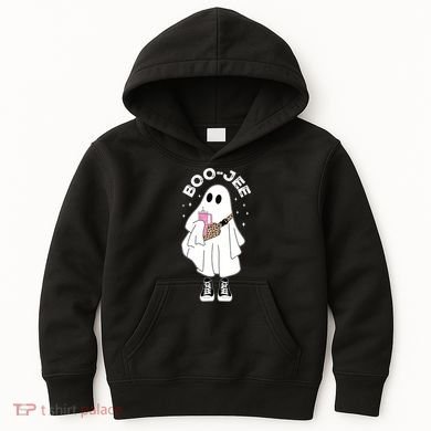 Boo Jee Spooky Season Cute Ghost Halloween Costume Boujee Kids Hoodie