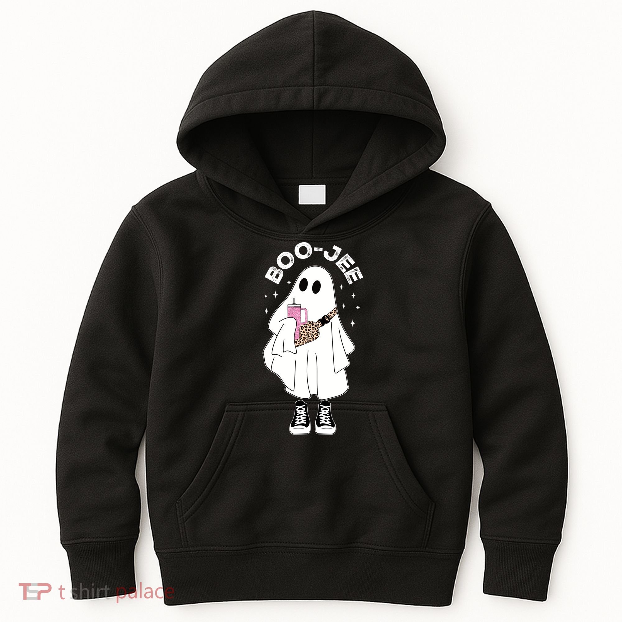 Boo Jee Spooky Season Cute Ghost Halloween Costume Boujee Kids Hoodie