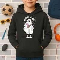 Boo Jee Spooky Season Cute Ghost Halloween Costume Boujee Kids Hoodie thumb 2