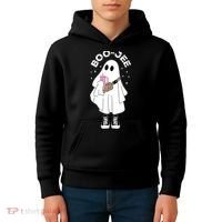 Boo Jee Spooky Season Cute Ghost Halloween Costume Boujee Kids Hoodie thumb 4