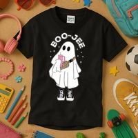Boo Jee Spooky Season Cute Ghost Halloween Costume Boujee Kids T-Shirt thumb 3