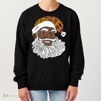 Black Jolly Santa African American Santa Kente Gift Women's Sweatshirt thumb 0