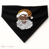 Black Jolly Santa African American Santa Kente Gift USA-Made Doggie Bandana thumb 0