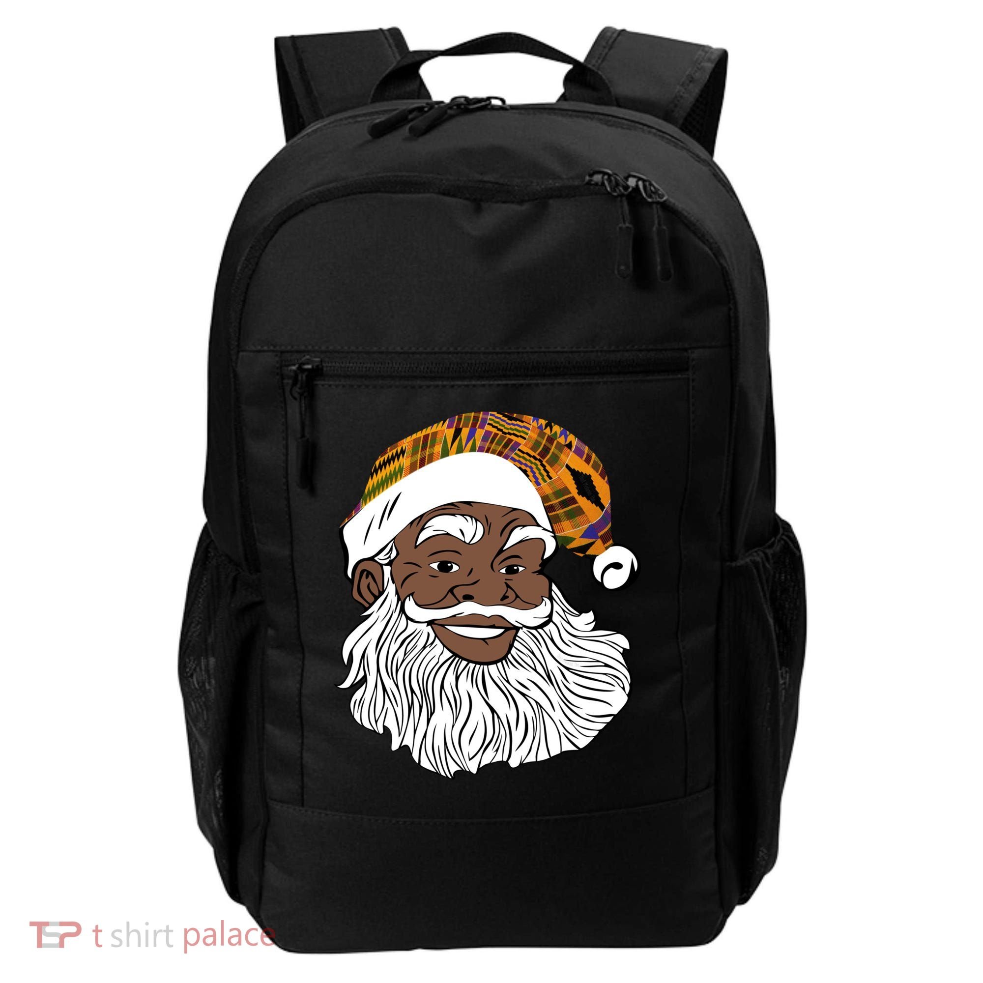 Black Jolly Santa African American Santa Kente Gift Backpack